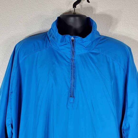 Mens XL Blue Half-Zip Short Sleeve Jacket Windbreaker Western Skies Golf Club - Picture 6 of 16
